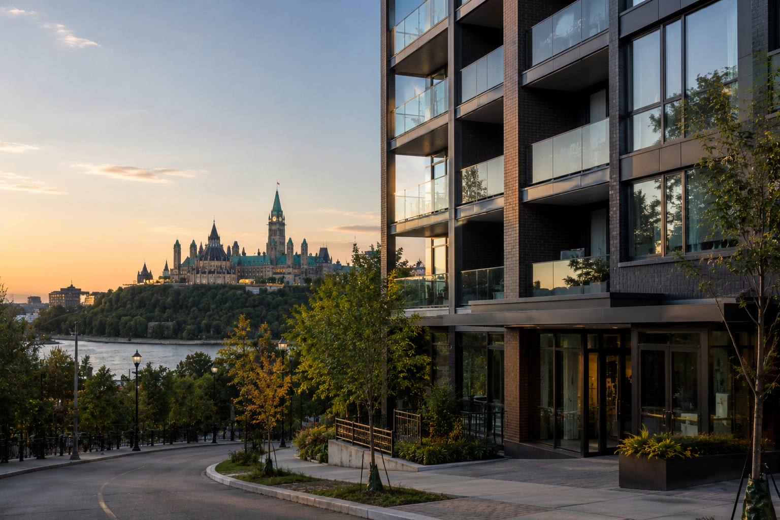 Colline du Parlement et condominium d'Ottawa